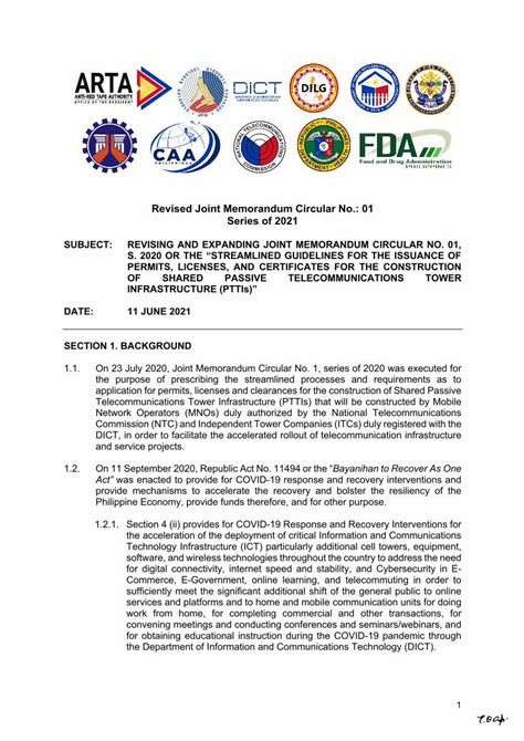 Joint Memorandum Circular No. 01.